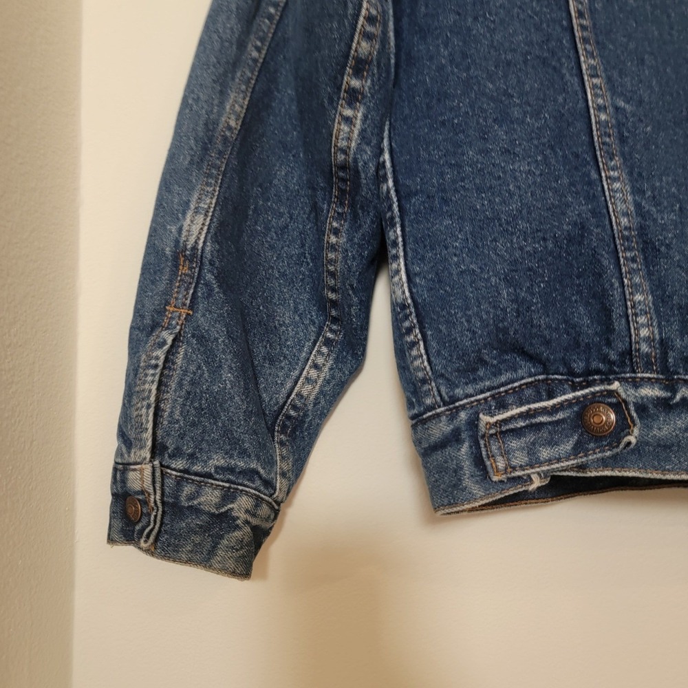 Vintage 90s Levi's Denim Trucker Jacket Sherpa Lined Jean Jacket Winter Medium - Picture 11 of 16